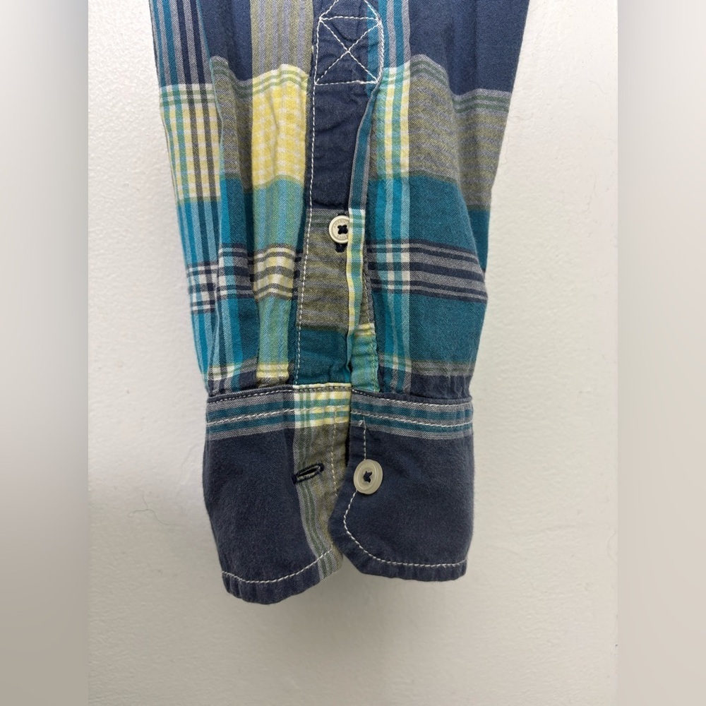 2 for 20$ - American Eagle Outfitters Blue and Yellow Plaid Shirt - 100% cotton - Picture 8 of 9